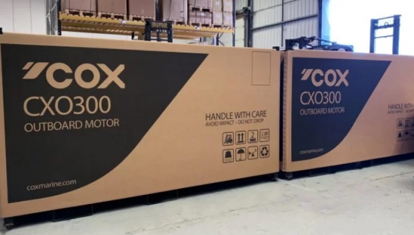 COX Powertrain celebrates as first 300HP Diesel Outboards roll off the production line ready for delivery